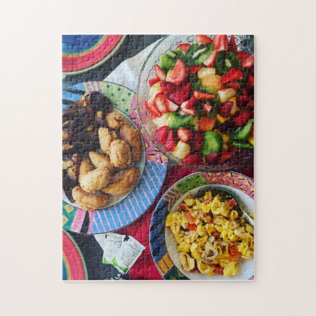 Puzzle Ackee, Dumplins, Plantains & Fruit Jamaïque (Vertical)