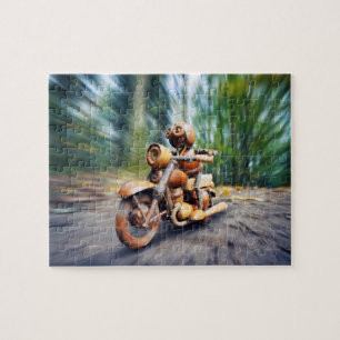 Puzzle Acorn elf rider sur la moto