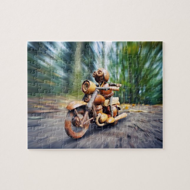 Puzzle Acorn elf rider sur la moto (Horizontal)
