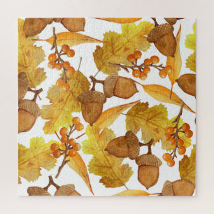 Puzzle Acornes d'automne : aquarelle Thanksgiving Design