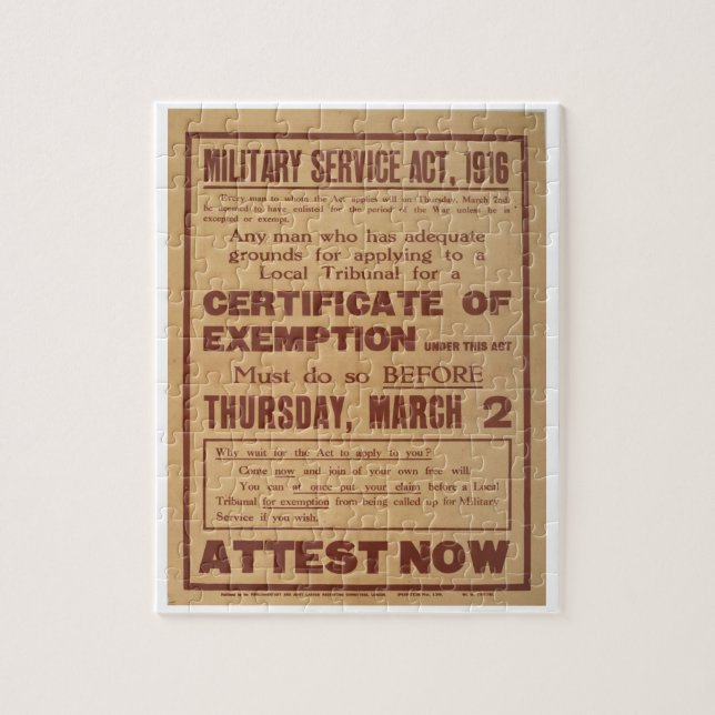 Puzzle Acte de service militaire, affiche de _Propaganda (Vertical)