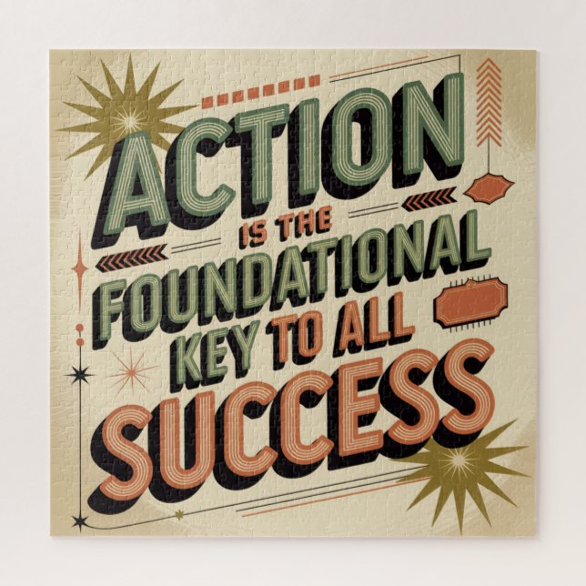 Puzzle Action Is The Foundational Key To All Success (Vertical)