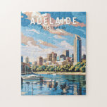 Puzzle Adelaide Australia Travel Art Vintage<br><div class="desc">Design de déplacement vectoriel rétro Adélaïde. Adélaïde est la porte d'entrée de lieux mondialement célèbres tels que Kangaroo Island et les meilleures régions viticoles d'Australie,  y compris la vallée de Barossa,  McLaren Vale et la vallée de Clare.</div>