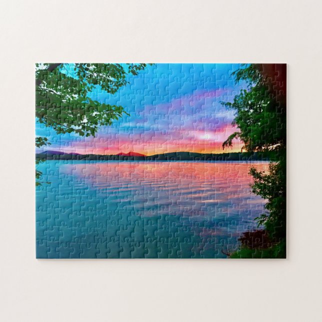 Puzzle Adirondack sunset on the lake (Horizontal)
