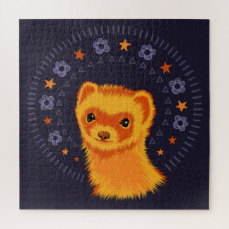 Puzzle adorable animal à la tête de furet mignonne