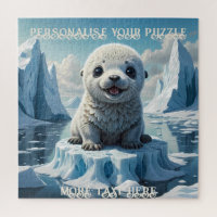 Adorable Baby Seal Pup Jouer dans l'océan Arctique