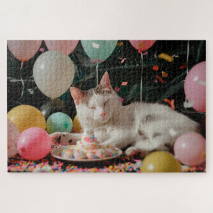 Puzzle Adorable Chat Anniversaire Design de fête