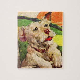 Puzzle adorable chien de terrier des années 1940