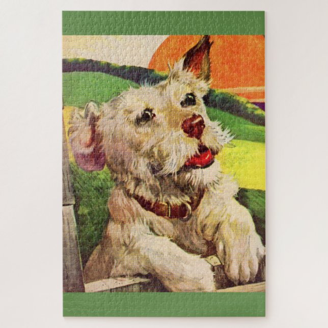 Puzzle adorable chien de terrier des années 1940 (Vertical)