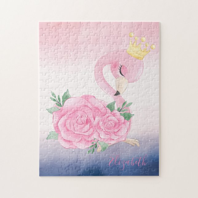 Puzzle Adorable couleur ombrée flamant rose mignon (Vertical)