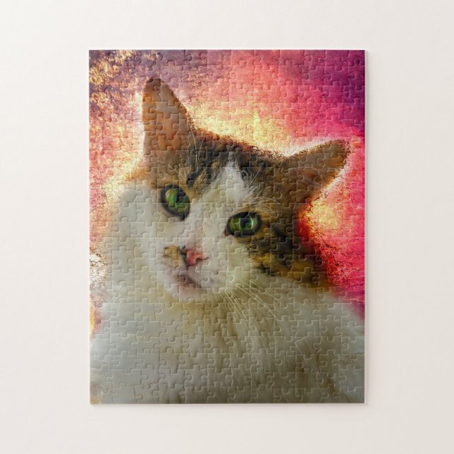 Puzzle Adorable Cute Calico Chat (Vertical)