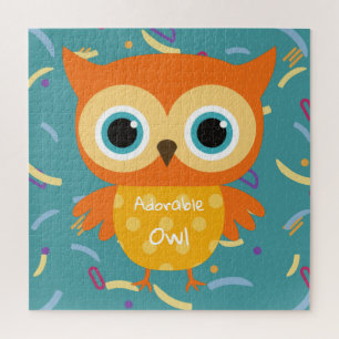 Puzzle adorable hibou jaune bleu motif jouets vintages en