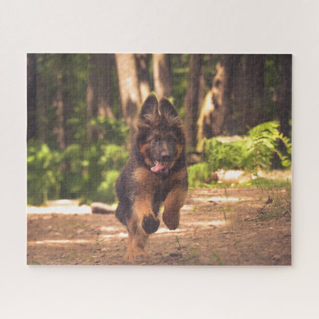 Puzzle Adorable Long Haired German Shepherd Puppy (Horizontal)