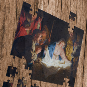 Puzzle Adoration des bergers - Honthorst - Noël