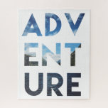Puzzle Adventure Word Art Travel Photographie<br><div class="desc">Une photo d'un beau paysage de montagnes et de lacs à l'intérieur du mot Aventure.</div>