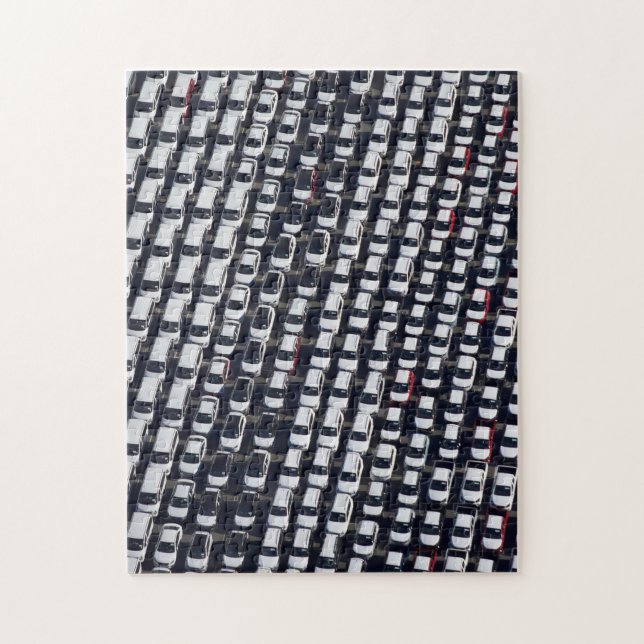 Puzzle Aérien au-dessus du lot de voitures (Vertical)