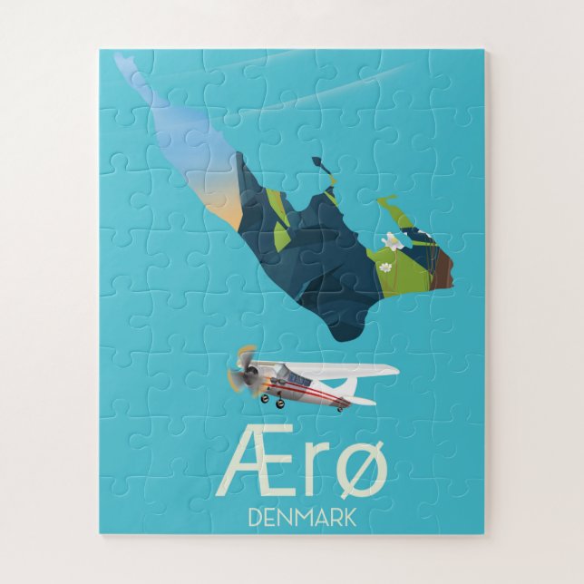 Puzzle AErø, Danemark Carte poster voyage (Vertical)