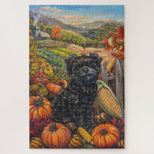 Puzzle Affenpinscher Automne Harvest Thanksgiving Chien