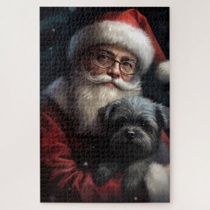 Puzzle Affenpinscher avec Noël Festif du Père Noël