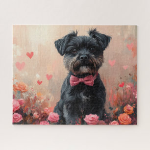 Puzzle Affenpinscher avec Rose - Saint Valentin