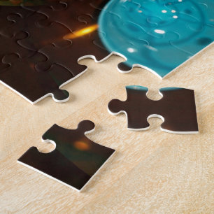 Puzzle Affichage étourdissant de lumières cyan Kaleidosco
