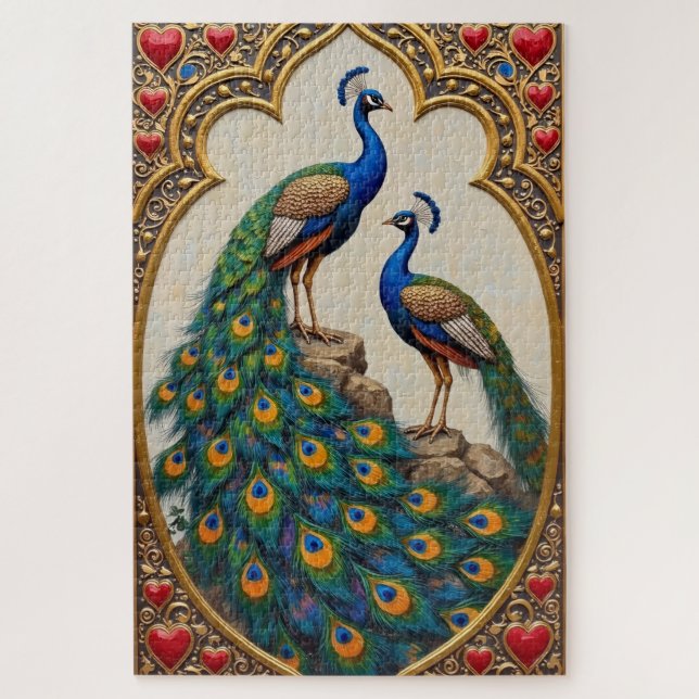 Puzzle Affichage Opulent des Paons de l'Amour de la Saint (Vertical)