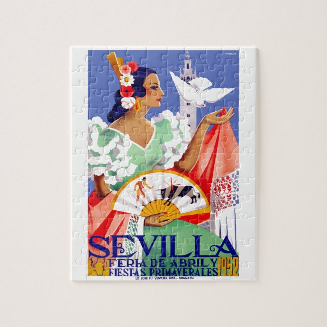 Puzzle Affiche 1952 juste de Séville Espagne avril (Vertical)