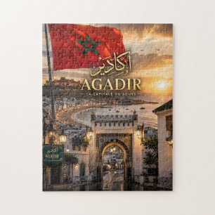 Puzzle Affiche Agadir Maroc, poster vintage de voyage