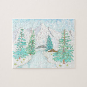 Puzzle Affiche brillante Hiver et persistants