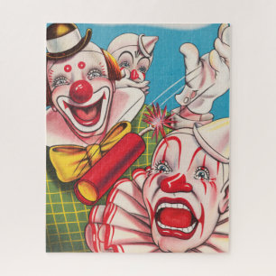 Puzzle Affiche De Cirque Montrant Les Visages Clown Et Cr