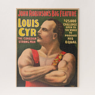 Puzzle Affiche De Cirque Montrant Louis Cyr Aux Armoiries