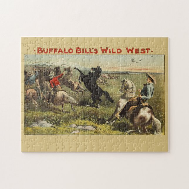 Puzzle Affiche de cow-boy de l'Ouest sauvage de Buffalo B (Horizontal)