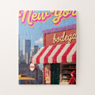 Puzzle Affiche de la bodega nocturne de New York avec vue