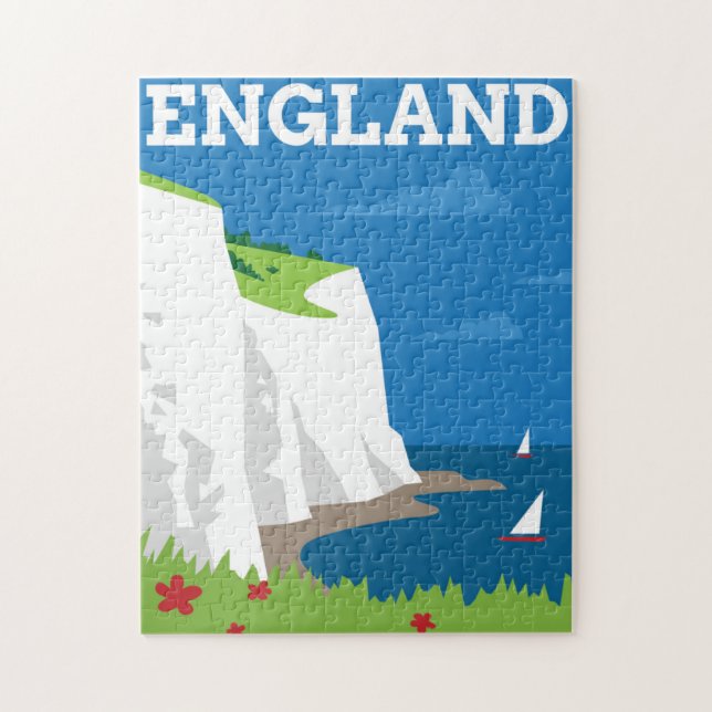 Puzzle Affiche de l'Angleterre de style d'art déco (Vertical)