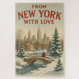 Puzzle Affiche de Noël Vintage From New York With Love