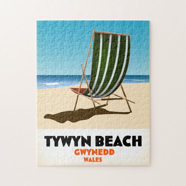 Puzzle Affiche de plage de Tywyn Gwynedd Wales (Vertical)