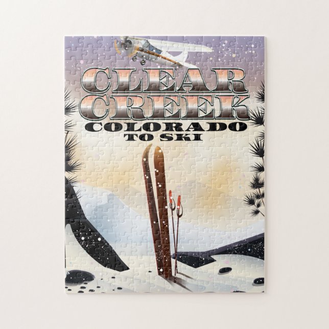 Puzzle Affiche de ski de Clear Creek, Colorado. (Vertical)