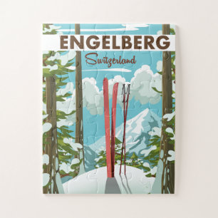 Puzzle Affiche de ski Engelberg Suisse 