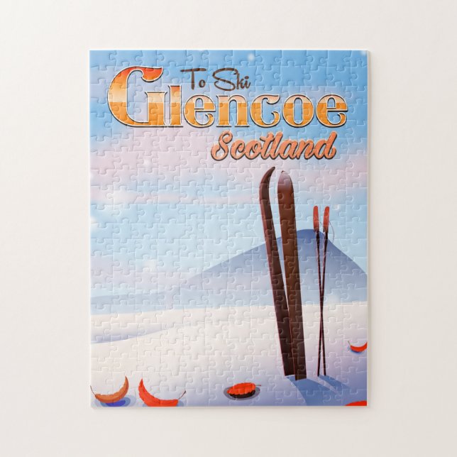 Puzzle Affiche de ski Glencoe Écosse (Vertical)