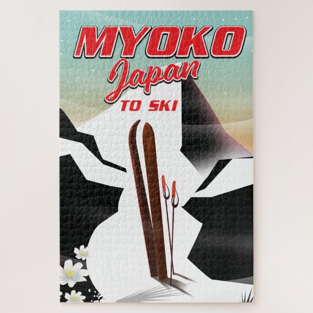 Puzzle affiche de ski myoko japon (Vertical)
