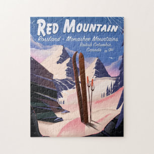 Puzzle Affiche de ski Red Mountain Colombie-Britannique, 