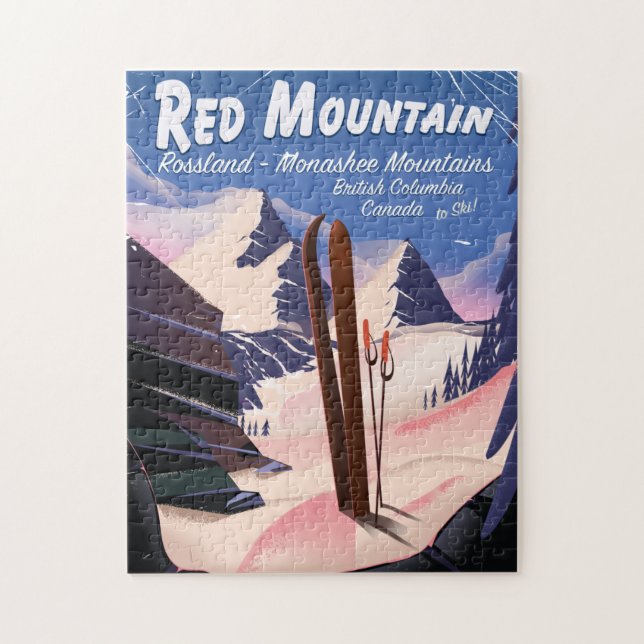 Puzzle Affiche de ski Red Mountain Colombie-Britannique,  (Vertical)