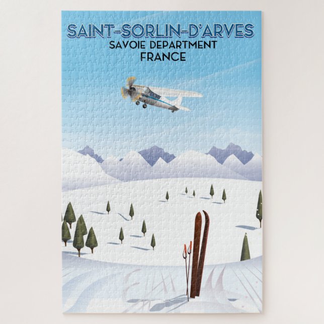Puzzle Affiche de ski Saint-Sorlin d'Arves France (Vertical)