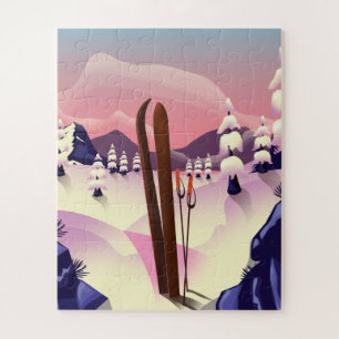 Puzzle Affiche de ski vintage