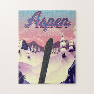 Puzzle Affiche de snowboard Aspen Colorado