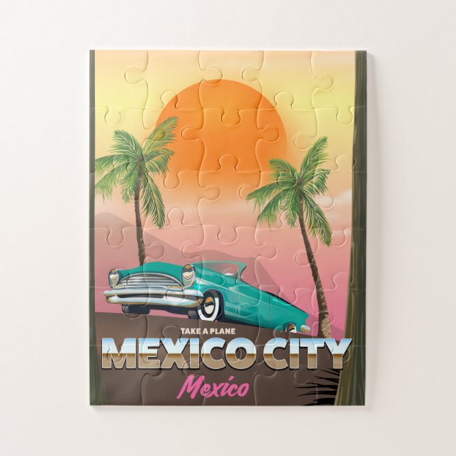 Puzzle Affiche de vacances à Mexico City, Mexique (Vertical)
