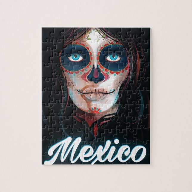 Puzzle Affiche de vacances Jour des Morts au Mexique (Vertical)