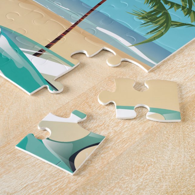 Puzzle Affiche de vacances rétro de Sainte-Lucie (Côté)