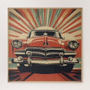 Puzzle Affiche de voiture rétro vintage classique