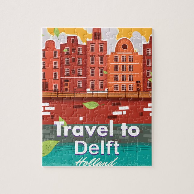 Puzzle Affiche de voyage à Delft Hollande (Vertical)